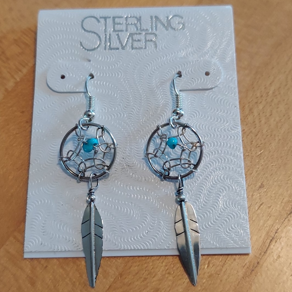Sterling Silver Dream Catcher Earrings